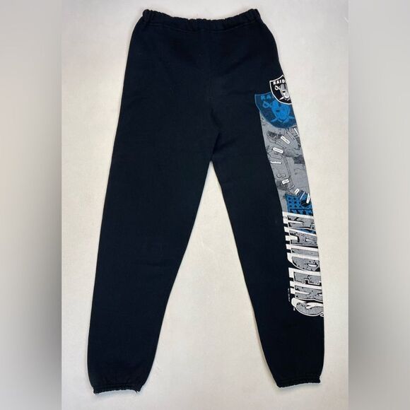 VINTAGE LOGO 7 Oakland Raiders 1991 Sweatpants Men Medium Black 90s - Picture 1 of 10